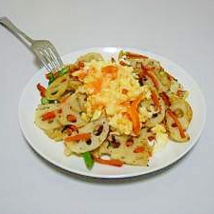 彩り根野菜の温玉サラダ